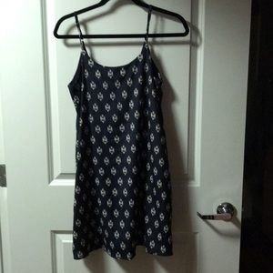 Navy dress with cute red bow on the back!